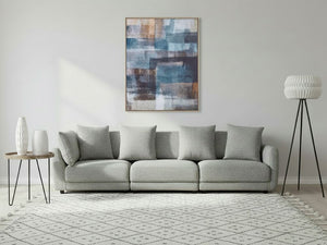 Divano a 3 posti Grigio chiaro in tessuto poliestere imbottito Divano Cuscini supplementari