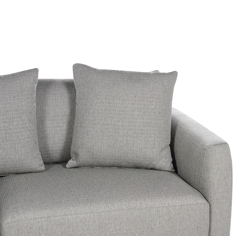 Divano a 3 posti Grigio chiaro in tessuto poliestere imbottito Divano Cuscini supplementari