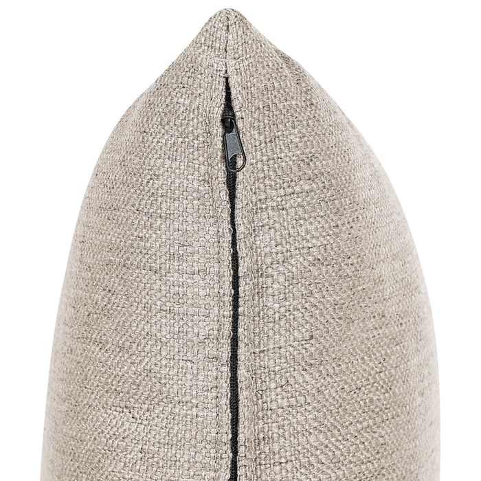 Divano a 3 posti Beige in tessuto poliestere imbottito Divano Cuscini supplementari