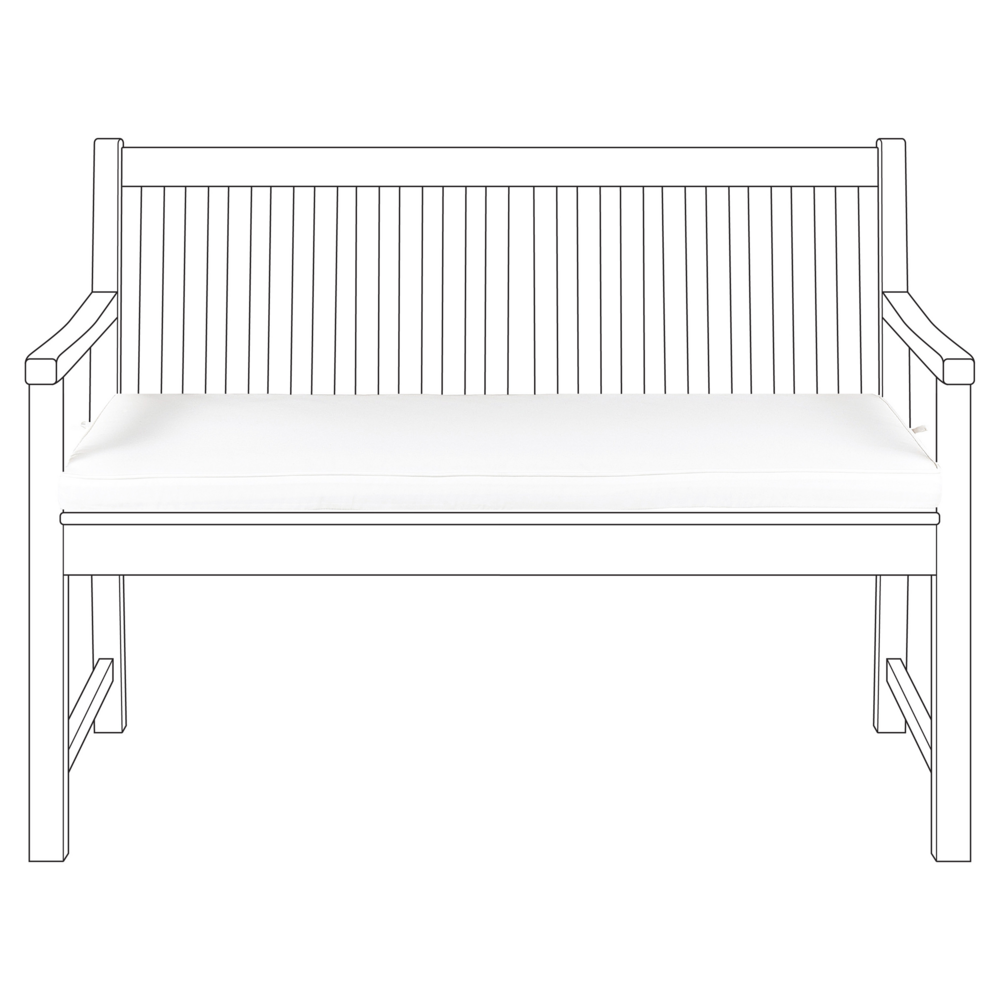 Cuscino Seduta da Panca da Giardino per Esterno in Poliestere bianco 112 x 54 cm resistente all acqua