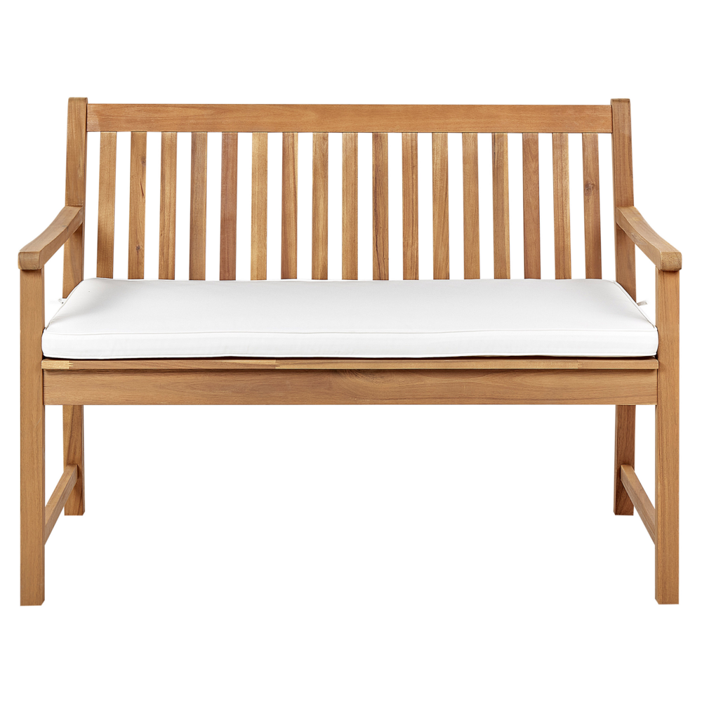 Cuscino Seduta da Panca da Giardino per Esterno in Poliestere bianco 112 x 54 cm resistente all acqua