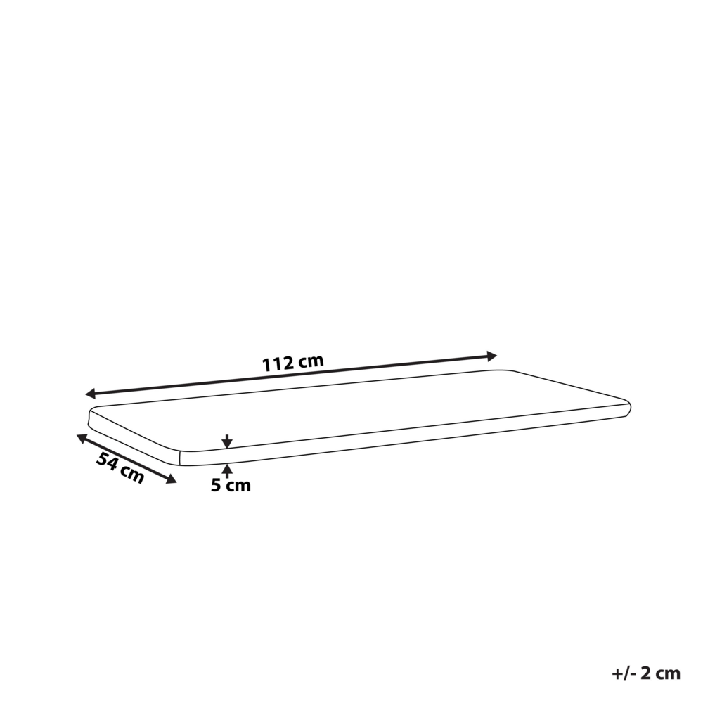 Cuscino Seduta da Panca da Giardino per Esterno in Poliestere bianco 112 x 54 cm resistente all acqua