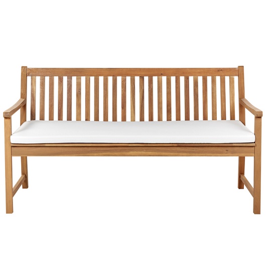 Cuscino per panca da Giardino in Poliestere bianco 160 cm resistente all'acqua 152 x 54 cm Giardino