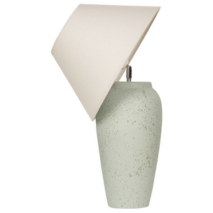 Lampada da tavolo Base in ceramica bianca Paralume a cono regolabile in lino Effetto invecchiato Design moderno e minimalista Soggiorno Camera da letto
