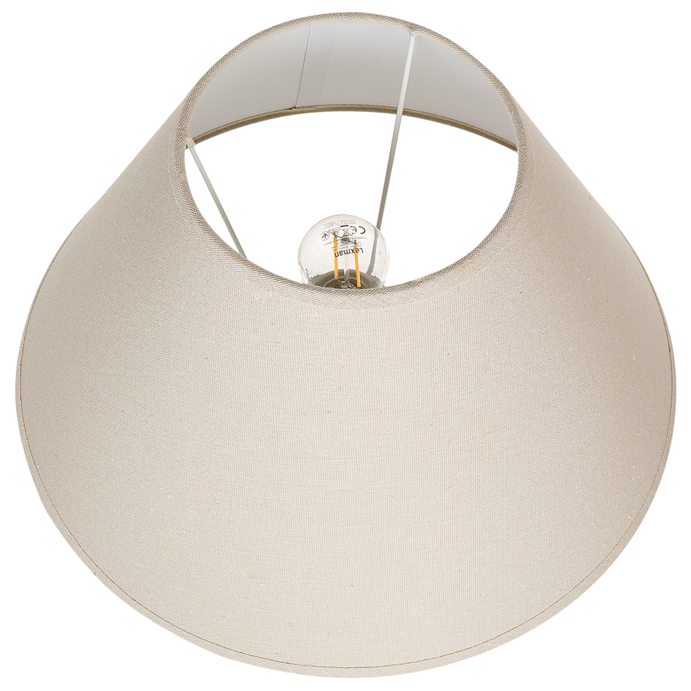 Lampada da tavolo Base in ceramica bianca Paralume a cono regolabile in lino Effetto invecchiato Design moderno e minimalista Soggiorno Camera da letto