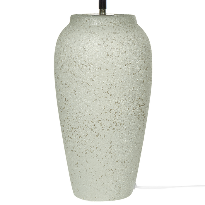 Lampada da tavolo Base in ceramica bianca Paralume a cono regolabile in lino Effetto invecchiato Design moderno e minimalista Soggiorno Camera da letto