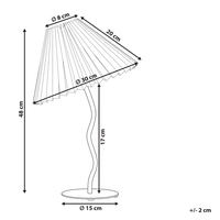 Lampada da tavolo moderna con base in metallo e paralume sintetico plissettato bianco camera da letto comodino
