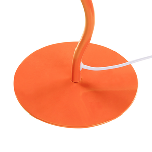 Lampada da tavolo moderna con base in metallo e paralume sintetico plissettato arancione camera da letto comodino