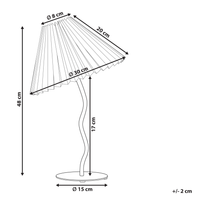 Lampada da tavolo moderna con base in metallo e paralume sintetico plissettato arancione camera da letto comodino