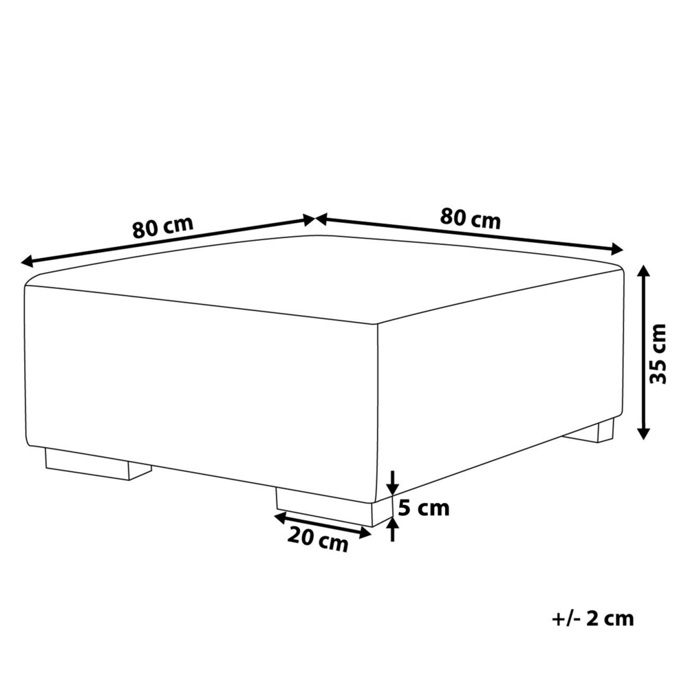 Ottomana moderna quadrata in velluto a coste bianco sporco 80 x 80 x 35 cm stile Contemporaneo soggiorno