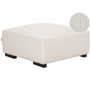 Ottomana moderna quadrata in velluto a coste bianco sporco 80 x 80 x 35 cm stile Contemporaneo soggiorno
