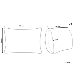 Set di 2 cuscini tradizionali bianchi in microfibra e poliestere ad alto profilo 40 x 80 cm camera da letto design classico