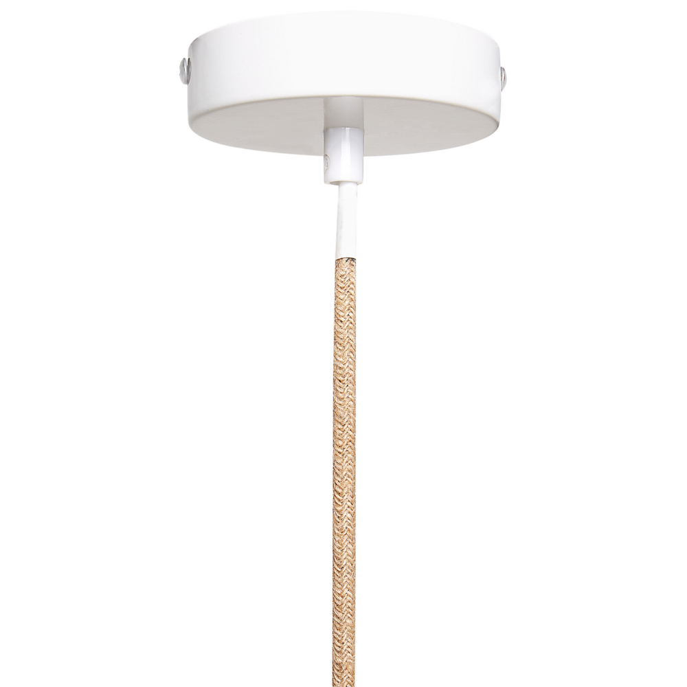 Lampada a sospensione a nappe Corda di carta bianca intrecciata a mano con frange in stile boemo Luce