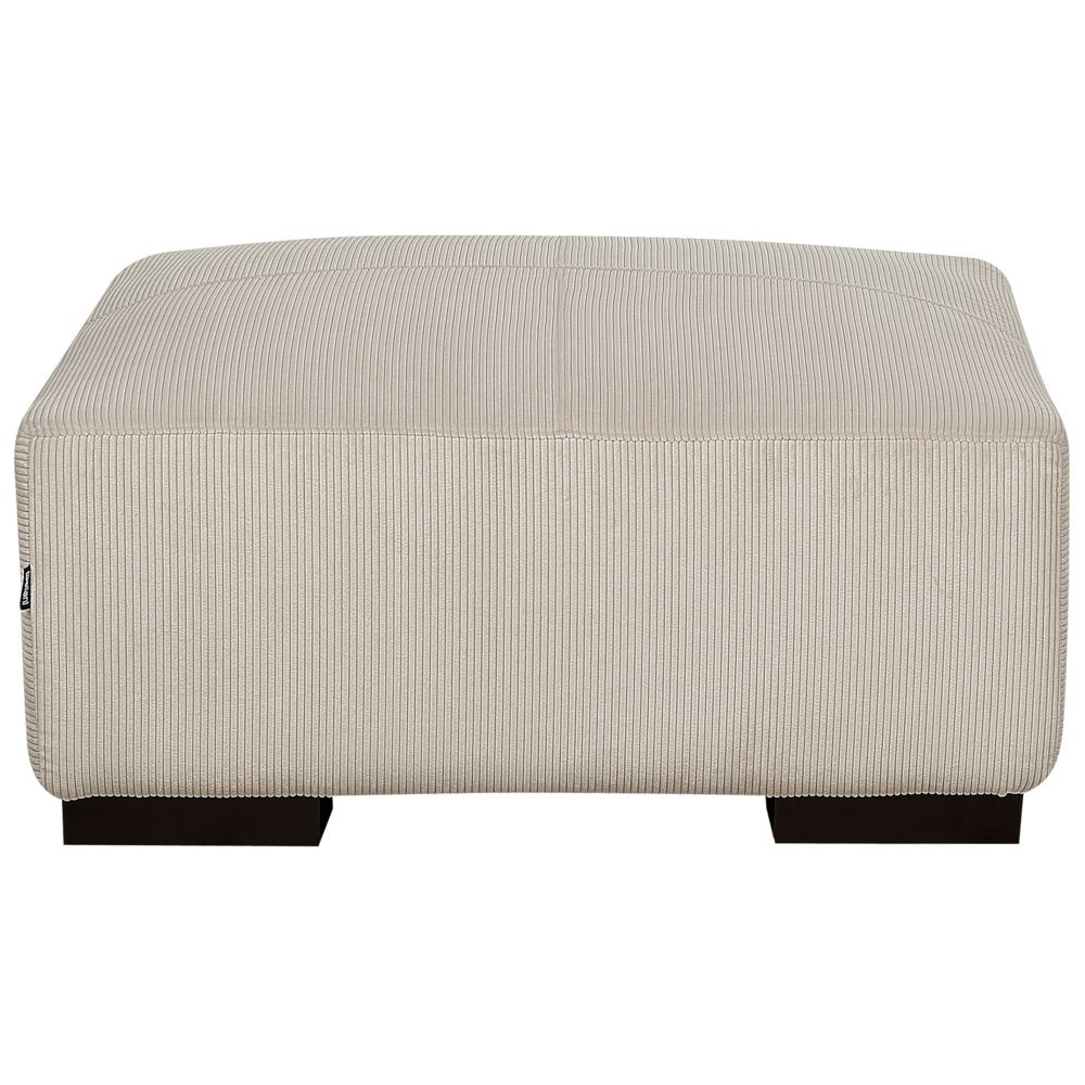 Ottomana moderna quadrata in velluto a coste beige 80 x 80 x 35 cm stile Contemporaneo soggiorno