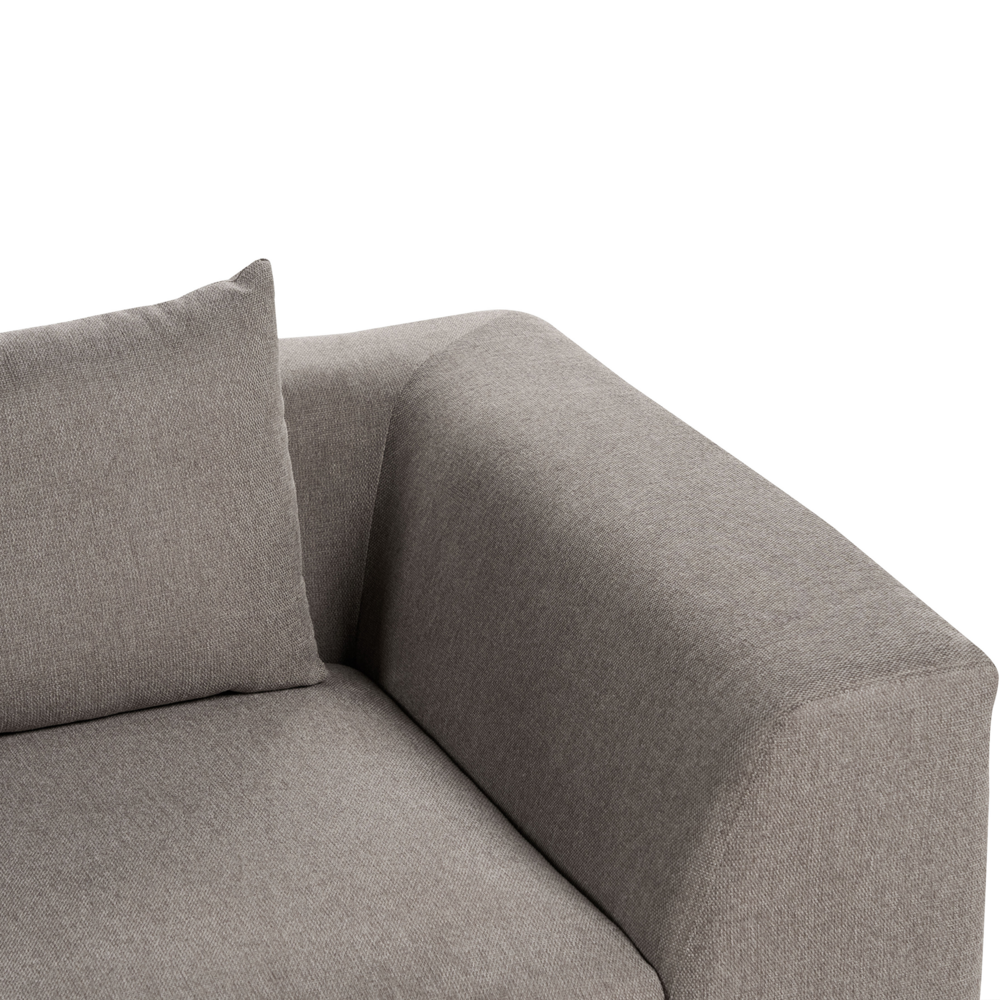 Divano Tessuto Marrone Poliestere Imbottito Divano 3 Posti Cuscini Braccioli Soggiorno Moderno Confortevole Accogliente