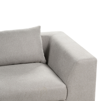 Divano Tessuto Grigio Chiaro Poliestere Imbottito Divano 3 Posti Cuscini Braccioli Soggiorno Moderno Confortevole Accogliente