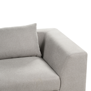 Divano Tessuto Grigio Chiaro Poliestere Imbottito Divano 3 Posti Cuscini Braccioli Soggiorno Moderno Confortevole Accogliente