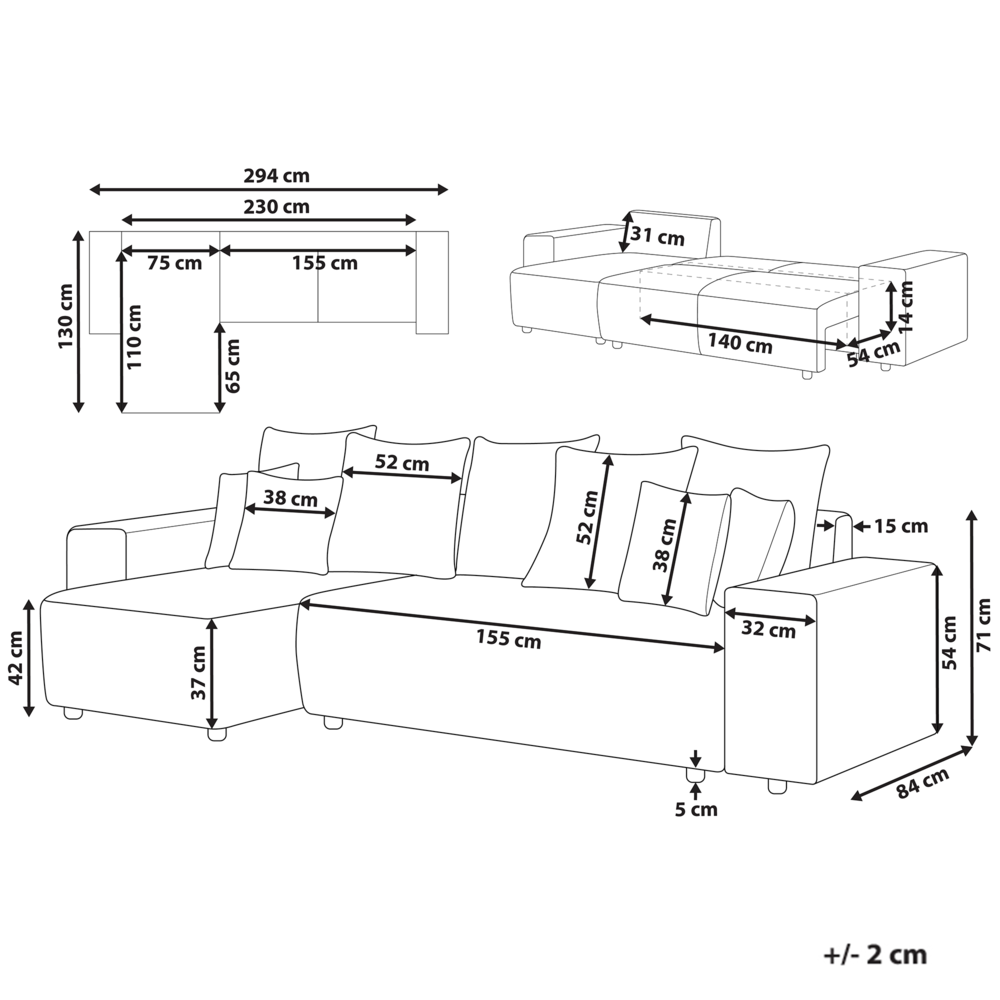 Divano angolare a destra in velluto a coste beige chiaro a 3 posti con cuscini extra sparsi Soggiorno moderno