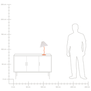 Lampada da tavolo moderna con base in metallo e paralume sintetico plissettato arancione camera da letto comodino