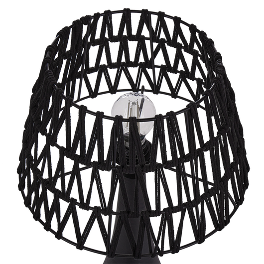 Lampada da tavolo a stelo con paralume in tessuto e base in in metallo nero Design moderno Accessori per la casa Soggiorno