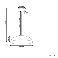 Lampada a sospensione in ferro nero con paralume a cupola in pelle PU Stile moderno e contemporaneo