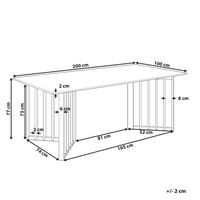 Tavolo da pranzo in legno di frassino chiaro MDF 200 x 100 cm Piano impiallacciato in frassino Design moderno Base a canale