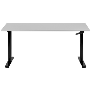 Scrivania regolabile in altezza manualmente grigio e nero 160 x 72 cm Struttura in acciaio verniciato a polvere
