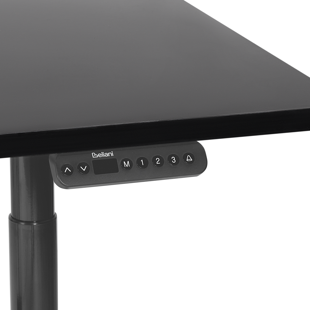Scrivania regolabile in altezza elettricamente nero 160 x 72 cm Struttura in acciaio verniciato a polvere