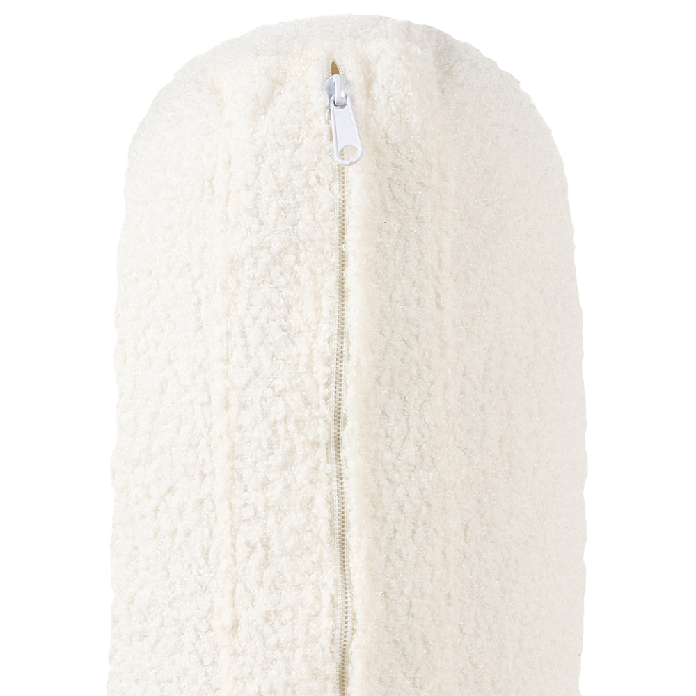 Divano a 3 posti imbottito in tessuto bouclè bianco Gambe nere soggiorno classico e contemporaneo