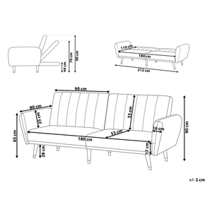 Divano letto 3 posti in tessuto nero Tappezzeria Elegante Glam Moderno Soggiorno Camera Da Letto