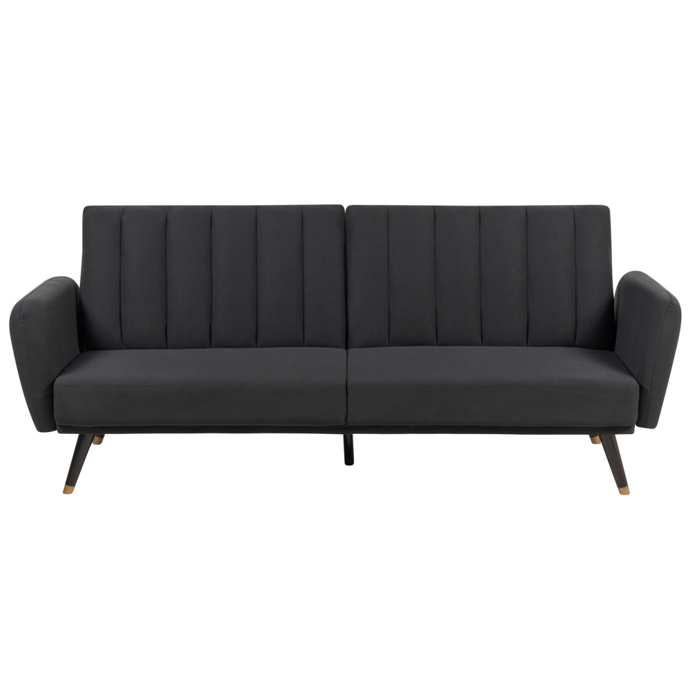 Divano letto 3 posti in tessuto nero Tappezzeria Elegante Glam Moderno Soggiorno Camera Da Letto