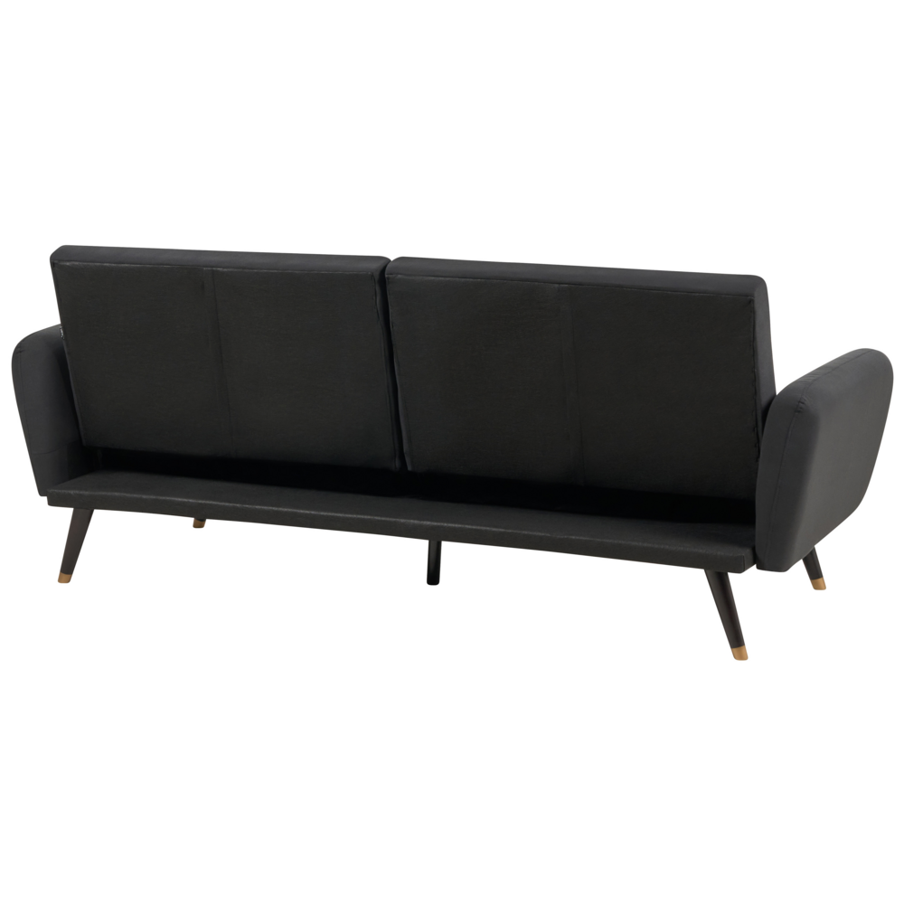 Divano letto 3 posti in tessuto nero Tappezzeria Elegante Glam Moderno Soggiorno Camera Da Letto