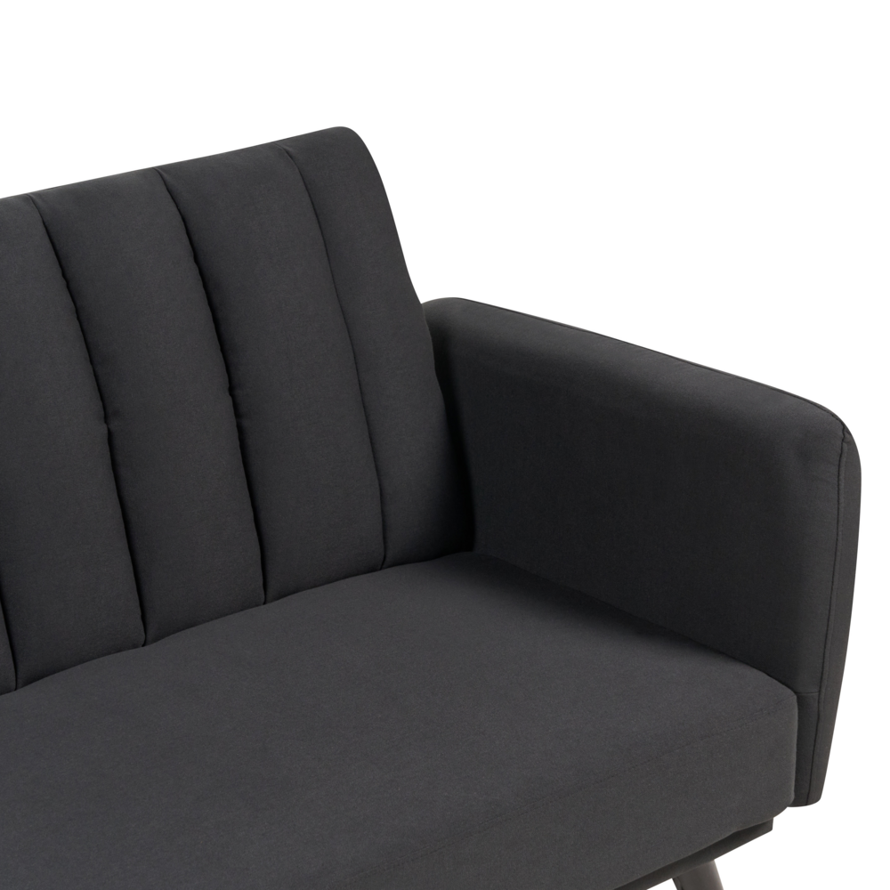 Divano letto 3 posti in tessuto nero Tappezzeria Elegante Glam Moderno Soggiorno Camera Da Letto