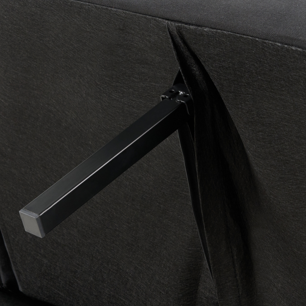 Divano letto 3 posti in tessuto nero Tappezzeria Elegante Glam Moderno Soggiorno Camera Da Letto