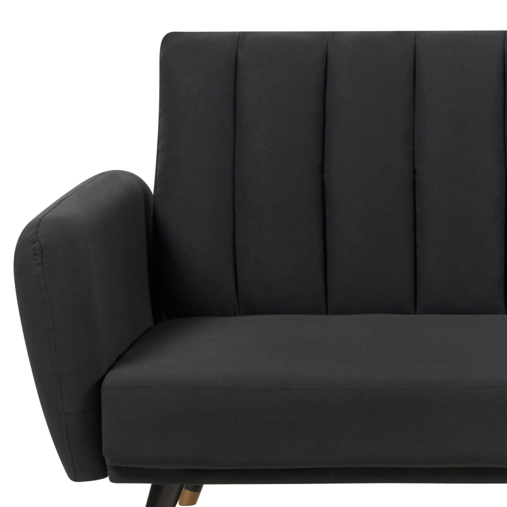 Divano letto 3 posti in tessuto nero Tappezzeria Elegante Glam Moderno Soggiorno Camera Da Letto