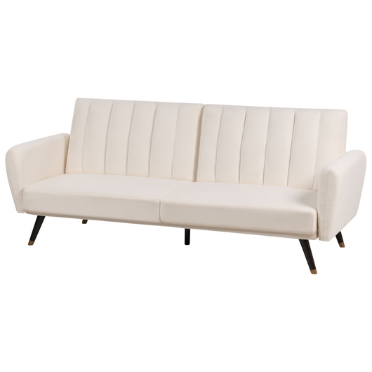 Divano letto 3 posti in tessuto beige chiaro Tappezzeria Elegante Glam Moderno Soggiorno Camera Da Letto