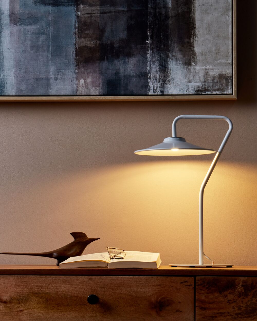 Lampada da tavolo LED Bianco 41 cm Luce calda Soggiorno Camera da letto Ufficio Studio Illuminazione moderna