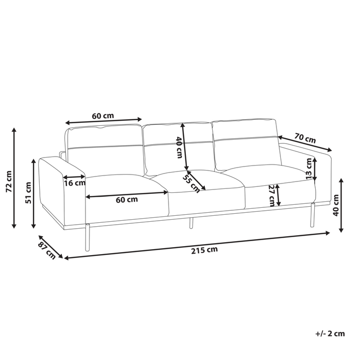 Divano a 3 posti imbottito in tessuto bouclè bianco Gambe nere soggiorno classico e contemporaneo