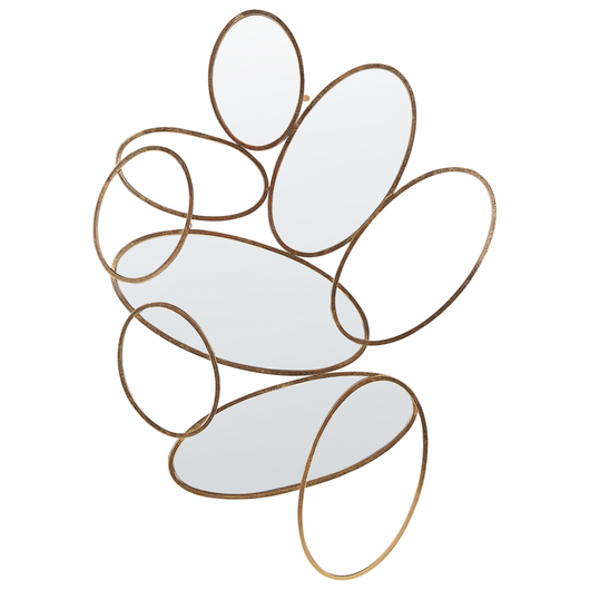 Specchio da parete in metallo dorato 113 x 77 cm Specchio decorativo da parete in stile glamour da appendere