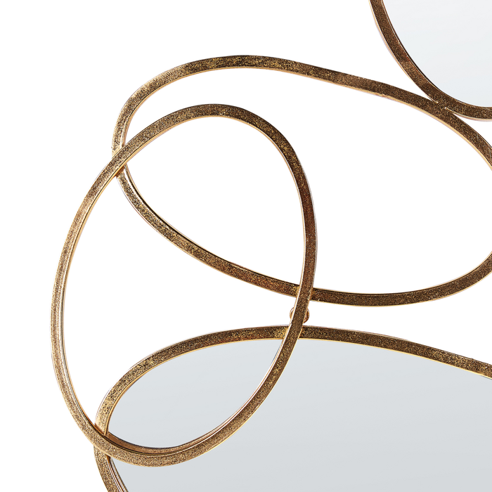 Specchio da parete in metallo dorato 113 x 77 cm Specchio decorativo da parete in stile glamour da appendere