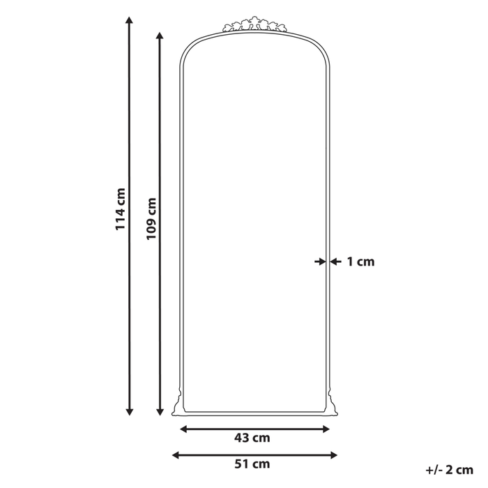 Specchio da parete in metallo nero 51 x 114 cm Specchio decorativo da parete in stile glamour da appendere