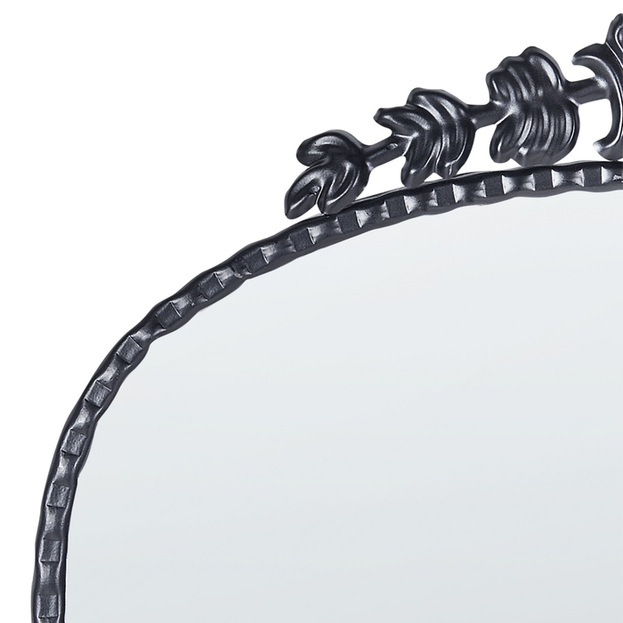 Specchio da parete in metallo nero 51 x 114 cm Specchio decorativo da parete in stile glamour da appendere