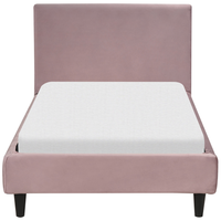 Letto singolo in Velluto rosa con rete a doghe 90 x 200 cm stile contemporaneo