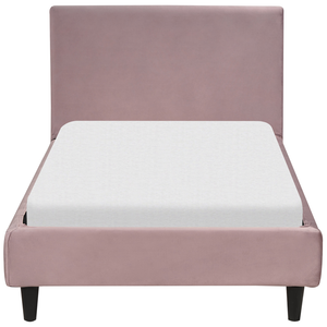 Letto singolo in Velluto rosa con rete a doghe 90 x 200 cm stile contemporaneo