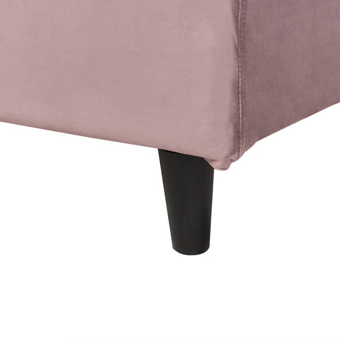 Letto singolo in Velluto rosa con rete a doghe 90 x 200 cm stile contemporaneo