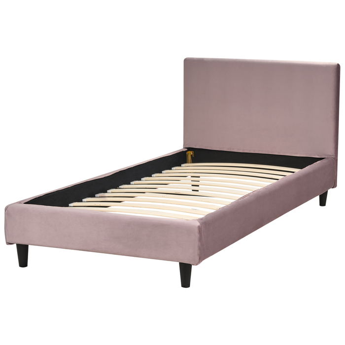 Fodera per telaio letto in velluto rosa 90 x 200 cm Sfoderabile Lavabile stile retrò