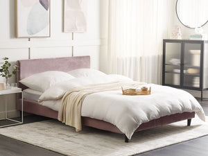 Copri Letto Tessuto Velluto Rosa per Letto 160 x 200 cm Sfoderabile Lavabile