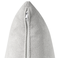 Divano angolare a 3 posti a sinistra Tessuto grigio chiaro Braccioli imbottiti a binario Cuscini aggiuntivi Stile moderno minimalista