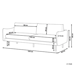 Divano moderno in velluto grigio a 3 posti con Gambe nere Stile Retrò Moderno