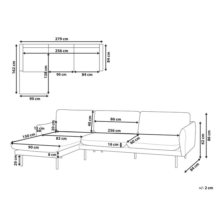 Divano angolare moderno in velluto grigio con gambe nere a 4 posti Stile Retrò Moderno